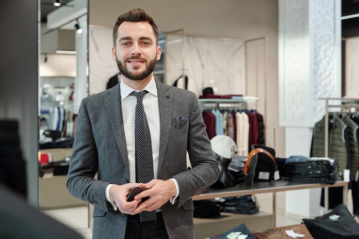 portrait-positive-handsome-young-businessman-with-beard-holding-smartphone-clothing-shop_274679-7992